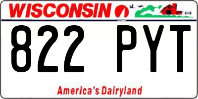 WI license plate 822PYT