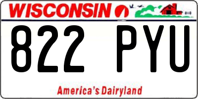 WI license plate 822PYU
