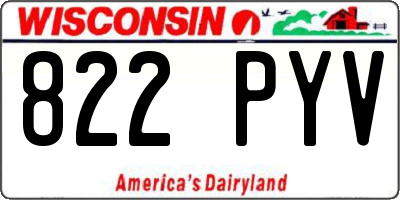WI license plate 822PYV