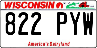 WI license plate 822PYW