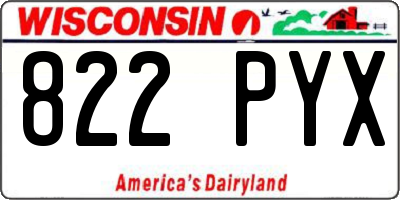 WI license plate 822PYX