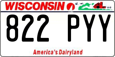 WI license plate 822PYY