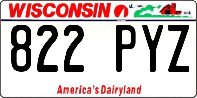 WI license plate 822PYZ