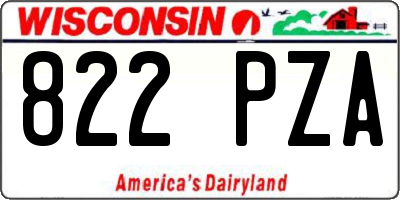 WI license plate 822PZA