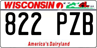 WI license plate 822PZB