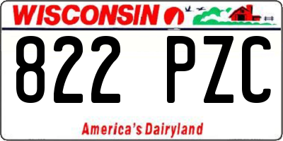 WI license plate 822PZC