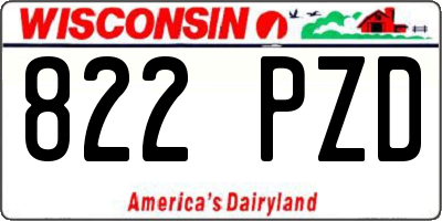 WI license plate 822PZD