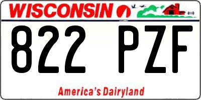 WI license plate 822PZF
