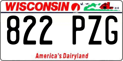 WI license plate 822PZG