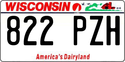 WI license plate 822PZH