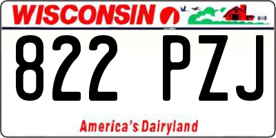 WI license plate 822PZJ