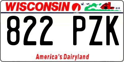 WI license plate 822PZK