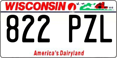WI license plate 822PZL