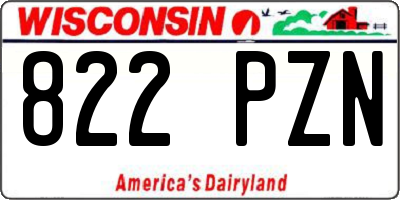 WI license plate 822PZN