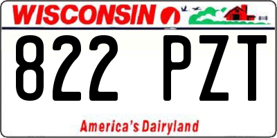 WI license plate 822PZT