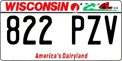 WI license plate 822PZV