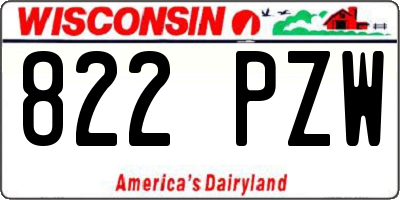 WI license plate 822PZW