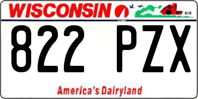 WI license plate 822PZX