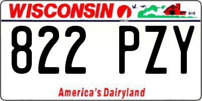 WI license plate 822PZY