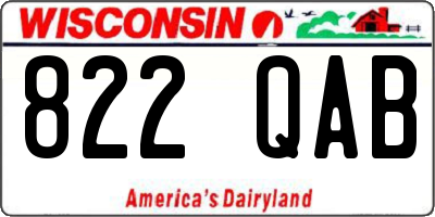 WI license plate 822QAB