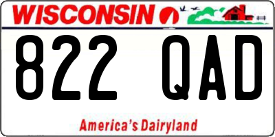 WI license plate 822QAD