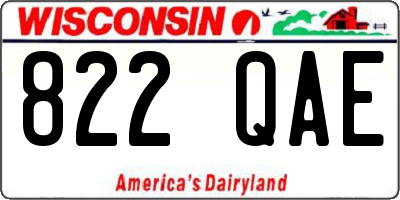 WI license plate 822QAE