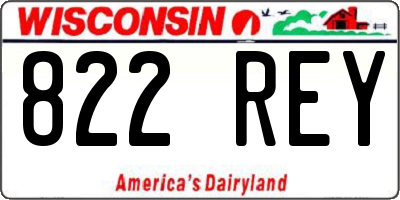 WI license plate 822REY