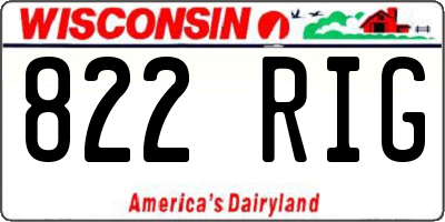 WI license plate 822RIG