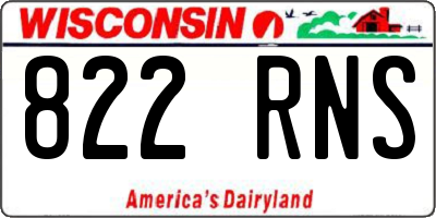 WI license plate 822RNS