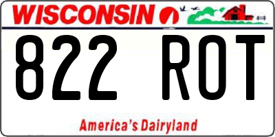 WI license plate 822ROT