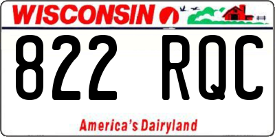 WI license plate 822RQC