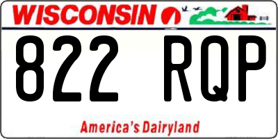 WI license plate 822RQP