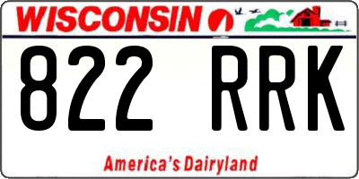 WI license plate 822RRK