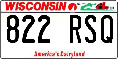 WI license plate 822RSQ