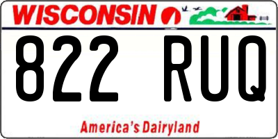 WI license plate 822RUQ