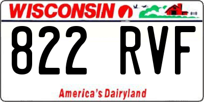 WI license plate 822RVF