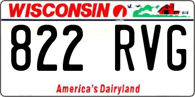 WI license plate 822RVG