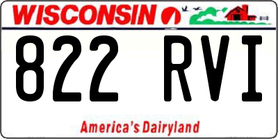 WI license plate 822RVI