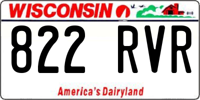 WI license plate 822RVR