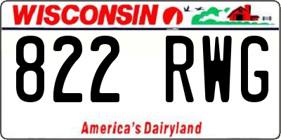 WI license plate 822RWG