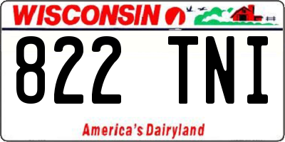 WI license plate 822TNI