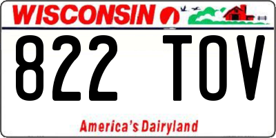 WI license plate 822TOV