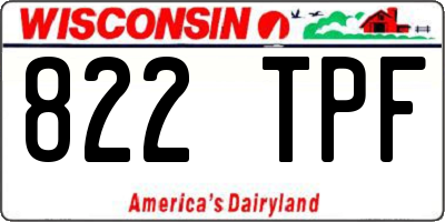 WI license plate 822TPF