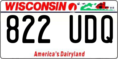 WI license plate 822UDQ