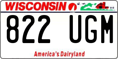 WI license plate 822UGM