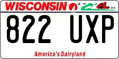 WI license plate 822UXP