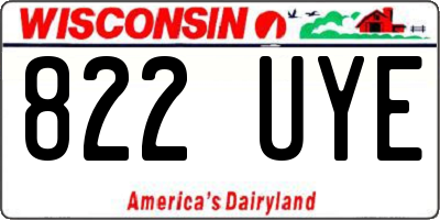 WI license plate 822UYE
