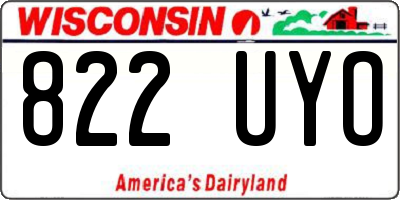 WI license plate 822UYO