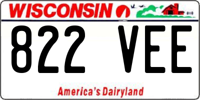 WI license plate 822VEE