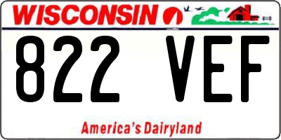 WI license plate 822VEF
